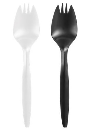 Medium Weight Polypropylene Bulk Spork  ( Choose white or black )
